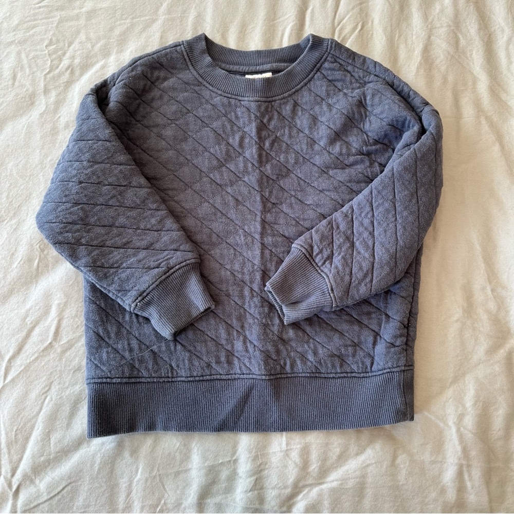 Hanna Andersson Quilted Crewneck Sweater - Slate Blue